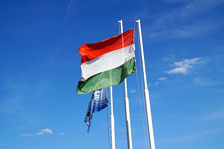 zászlaja a, Magyarország, szimbólum, nemzeti, magyar zászló