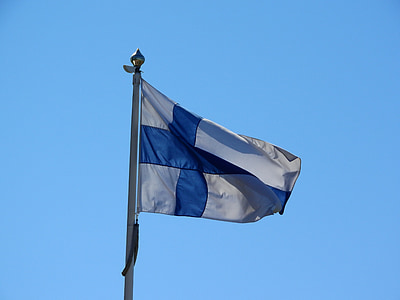 핀란드, 핀란드 깃발, siniristilippu, 블루 크로스, 플래그, 블루