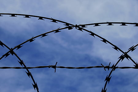 razor, wire, fence, spikes, obstacle, protected, barbed Wire