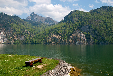 Traunsee, Lago, Austria, agua, montañas, vacaciones, días de fiesta