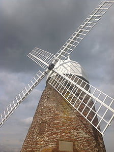 windmill, sails, building, sky, landscape, mill, wind