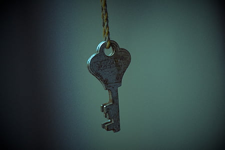 Schlüssel, wichtigsten Seil, hängende, Seil, alt, Antik, rustikale