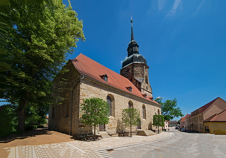 Iglesia, Bad lauchstädt, ciudad de Goethe, Iglesia Evangélica, fe, religión, lugares de interés