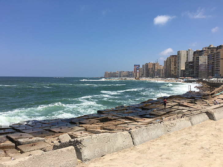 Alexandria, Egipt, morje, Beach, obale