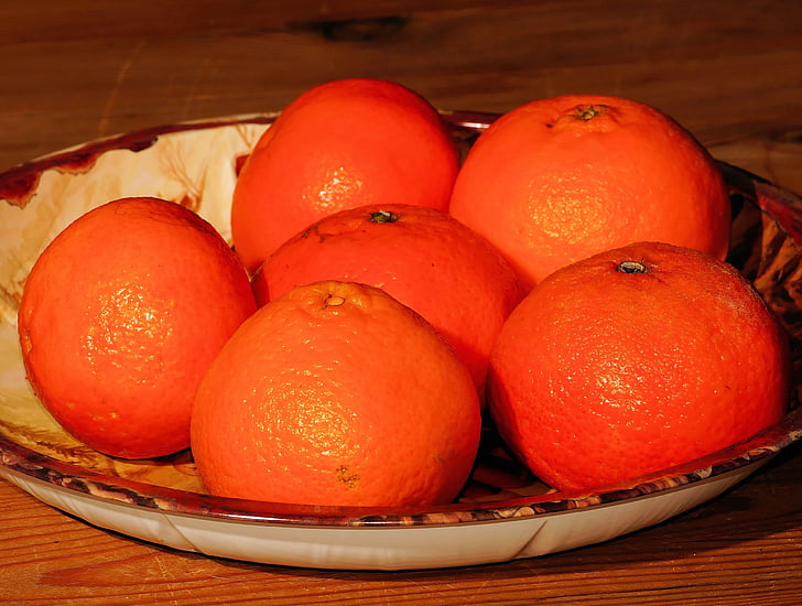 mandarijnen, Kerst plaat, Oranje, Sweet, fruit, voedsel, heerlijke