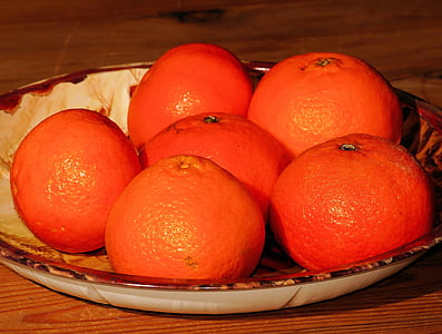 tangerines, christmas plate, orange, sweet, fruit, food, delicious