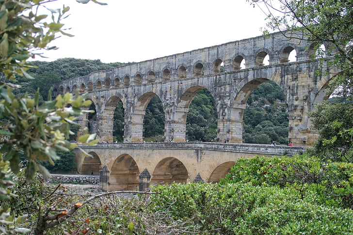 Frankrike, Gard, Provence, Pont du gard, ark, historie, Arch