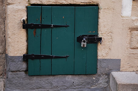 durvis, mērķis, piekaramās slēdzenes, dzelzs, vecums, ēka, sienas