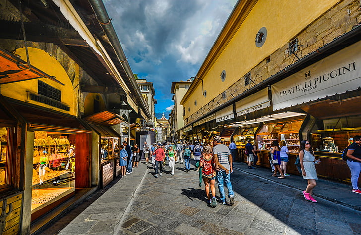 Ponte, Vecchio, Firenze, Florència, Itàlia, compres, botiga
