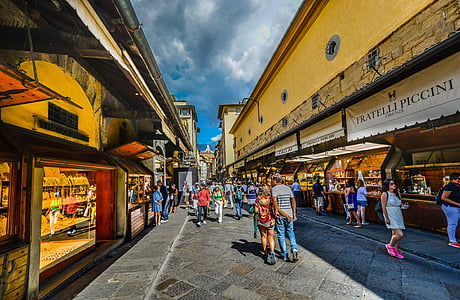 Ponte, Vecchio, Firenze, Firence, Italija, nakupovanje, trgovina