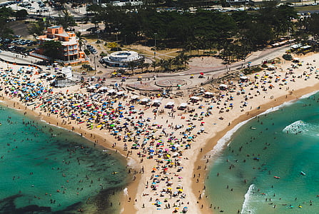 person, s, beach, daytime, water, high angle view, aerial view