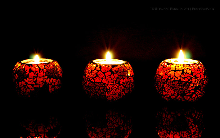 candle, light, red, night, candles, romantic