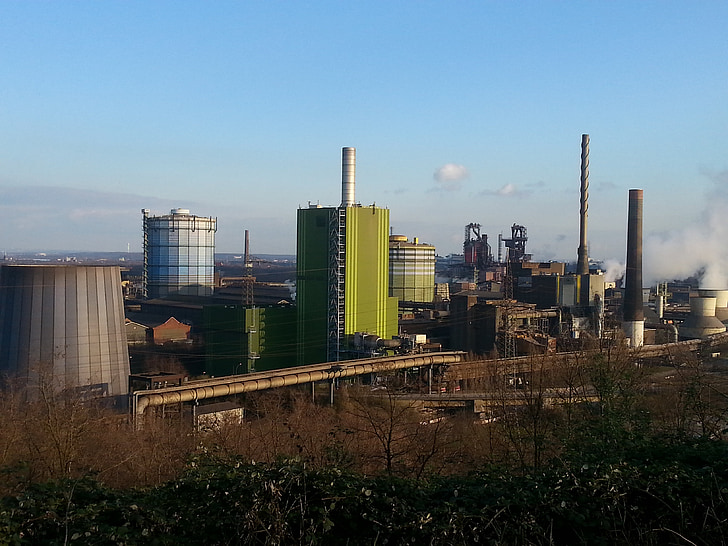 Duisburg, industrin, stål, Ruhr-området, landskap parkerar, industriområde, masugn