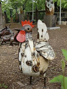 kylling, høne, fjerkræ, rækkevidde, farverige, dekoration, tal