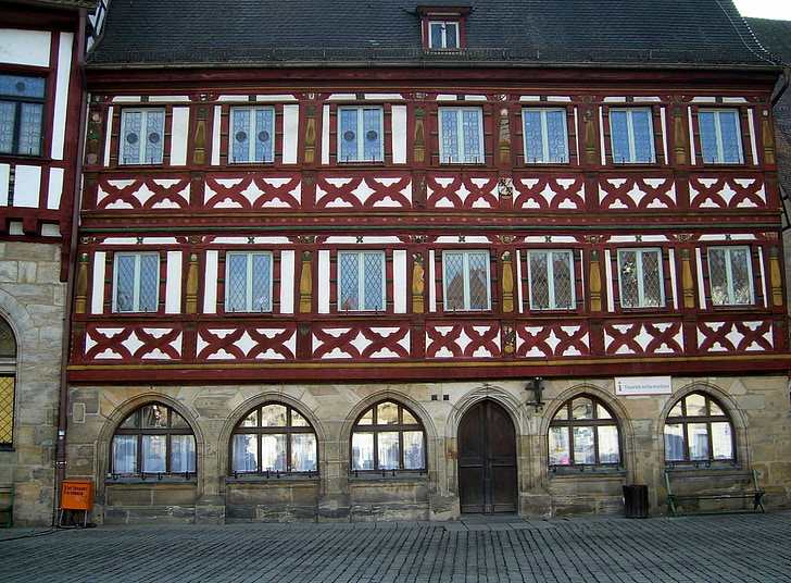 treliça, fachwerkhaus, Casa, edifício, arquitetura, frame de madeira da Francónia, Historicamente