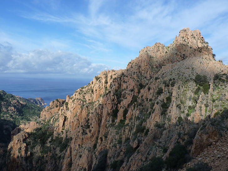 piana strauti, Korsikas, ziemas, daba, jūra, kalns, scenics