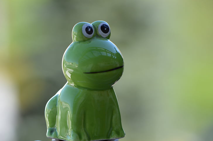 żaba, zielony, śmieszne, Zamknij, Zielona żaba, ceramiczne, art deco