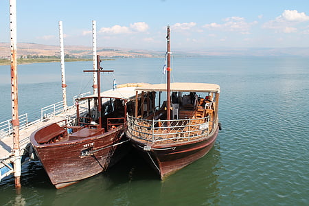 Tiberias, pyhä maa, Israel, vene, järvi Galilean
