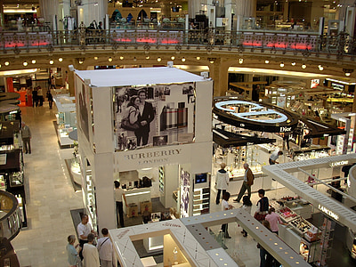 magasin de lafayette, detail, shopping, brands, people, paris, france