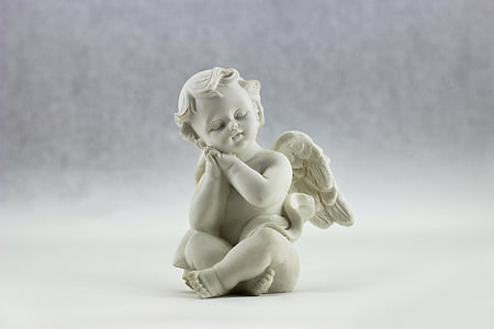 Angel, kunst, keramiske, søt, dekorative, figur, skulptur