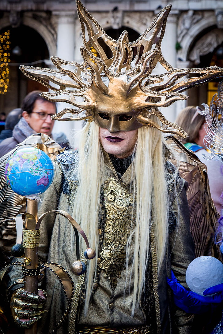Benátky, kostým, maska, Carnevale, Karneval, benátský, Festival