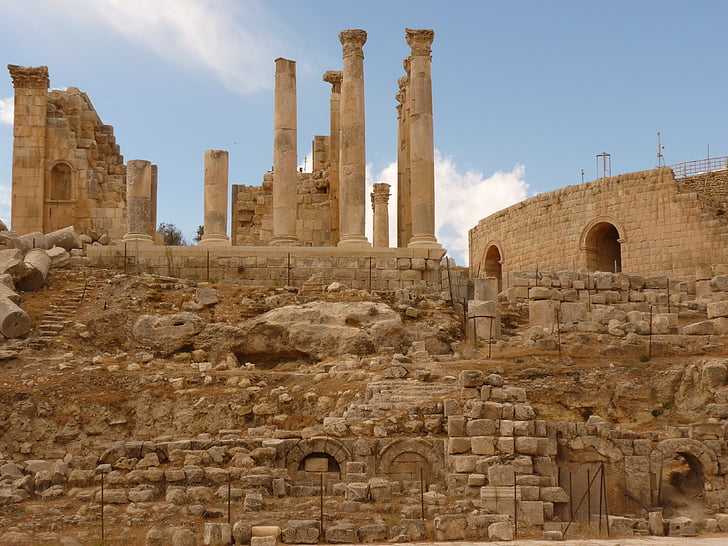 templet af artemis, gerasa, Jerash, Jordan, ferie, rejse, Mellemøsten