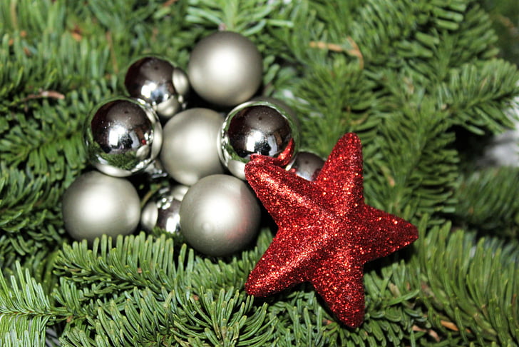 julestjerne, Christmas, julepynt, dekorasjon, bakgrunn, julepynt, baller