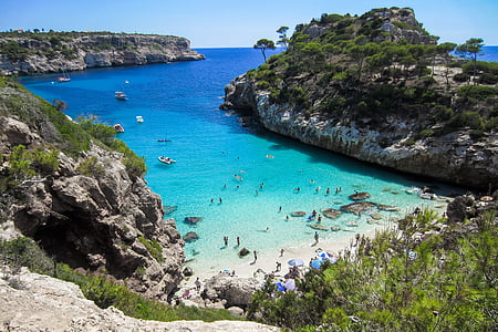 Bãi biển, Mallorca, Đặt, vách đá, Thiên nhiên, mùa hè, mặt trời