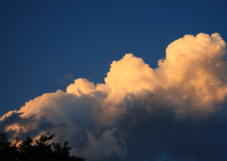 Cumulus, σύννεφο, μεγάλο, ηλιακό φως, φως, καιρικές συνθήκες