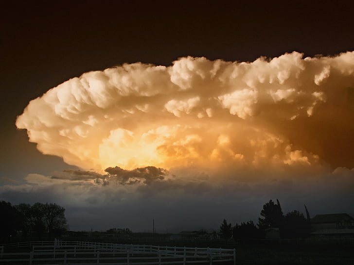 Supercell, Chaparral, Novo México, tempo, céu, nuvens, tempestade