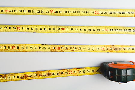 groc, mesurar, cinta, cinta mètrica, mesura, eines, construcció