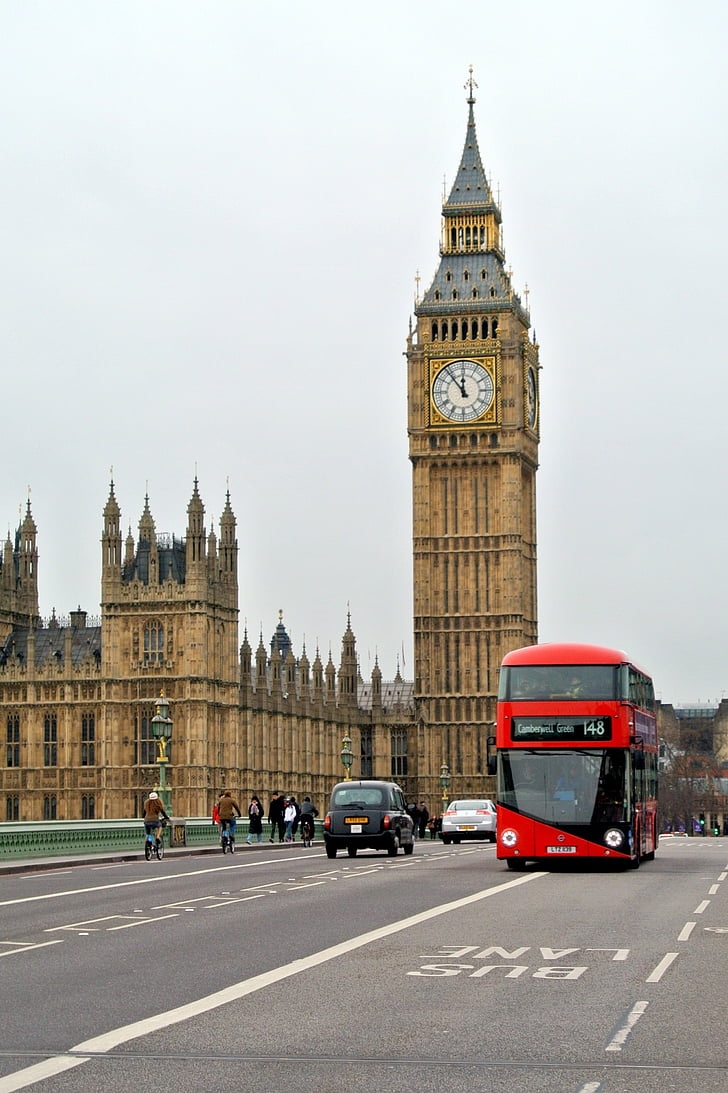 bus londonien, l’Angleterre, la Grande-Bretagne, point de repère, gros, Ben, tour