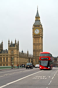Londono autobusų, Anglijoje, Didžiojoje Britanijoje, orientyras, didelis, Ben, bokštas