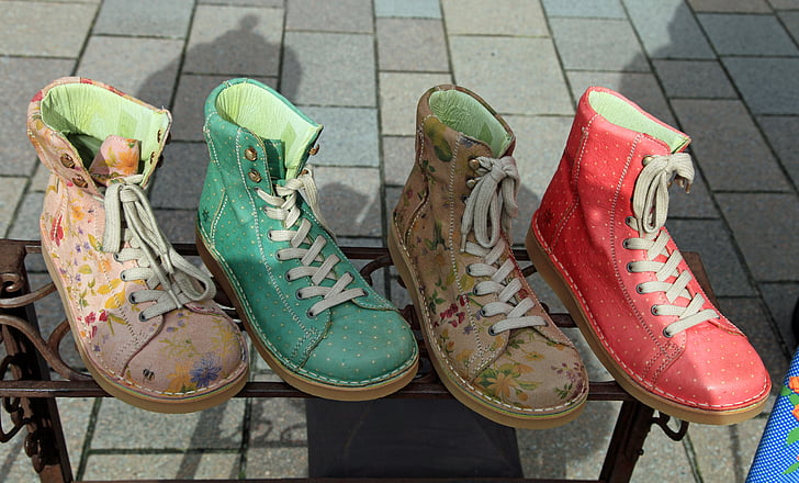 topánky, topánky, farebné, oblečenie