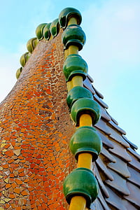 Gaudi, mosaiikki, Casa batlo, Barcelona, Catalonia, arkkitehtuuri