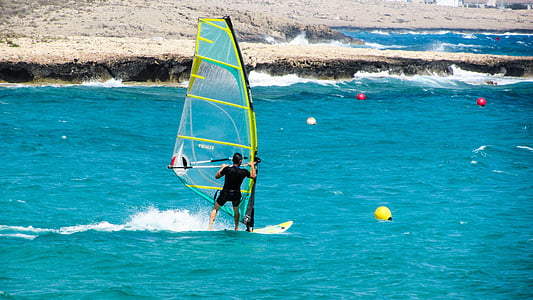 windsurfing, sport, sea, water, windsurf, wind, activity
