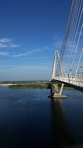 Charleston, carolina Selatan, Jembatan, kabel menginap, carolina Selatan Charleston, air, arsitektur