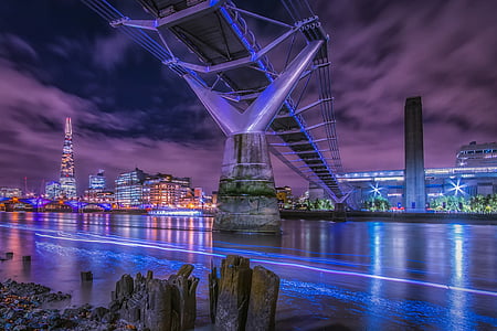 Londra, İngiltere, Büyük Britanya, Şehir, Kentsel, binalar, Millennium Köprüsü