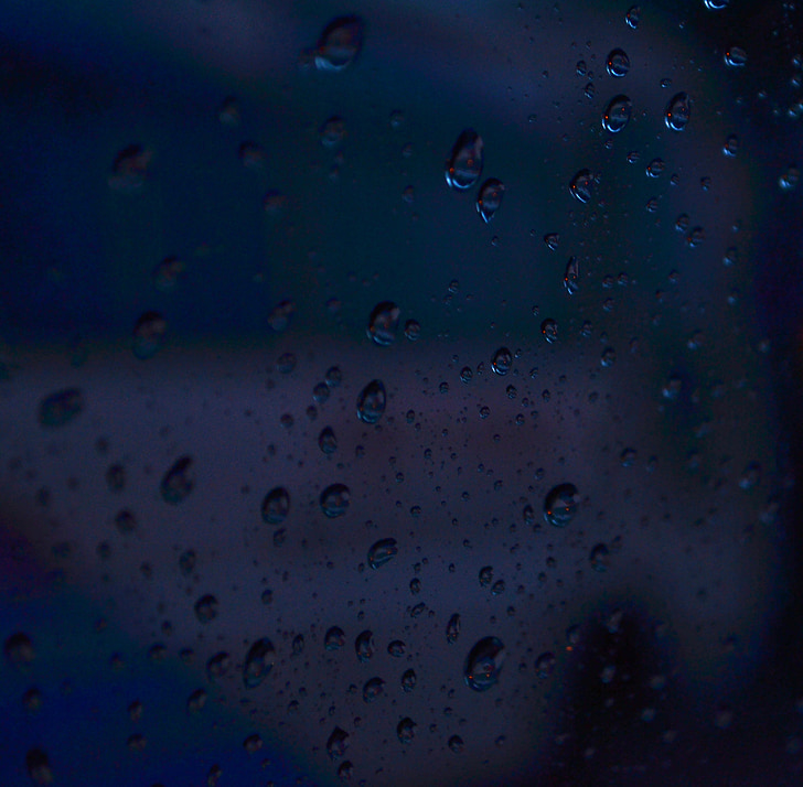 krople deszczu, szkło, krople, wody, deszcz, mokra
