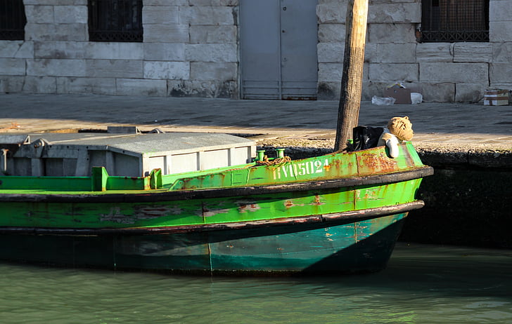 Boot, kanali, topis, karu, üksildane, üksi, Veneetsia