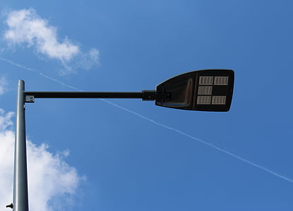 Lámpara de calle, mástil, Candelabro, enlace, luz, moderno, día
