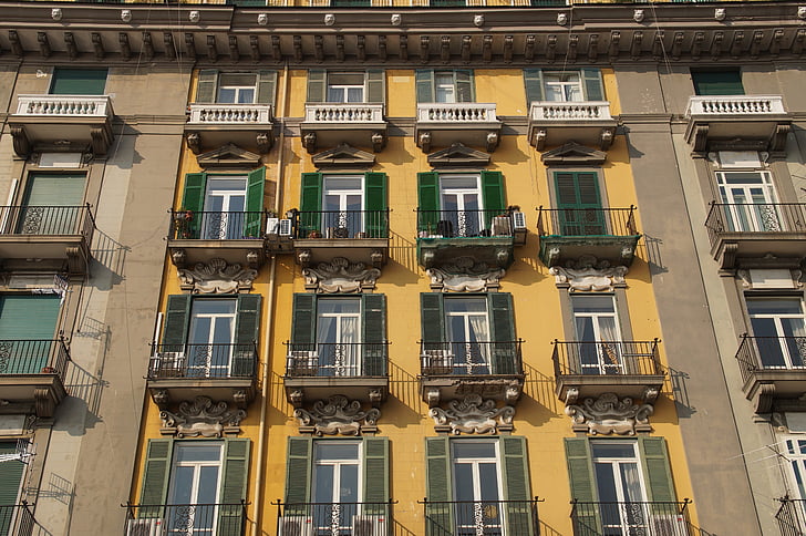 finestra, balcone, Windows, costruzione, persiane, Appartamento, architettura