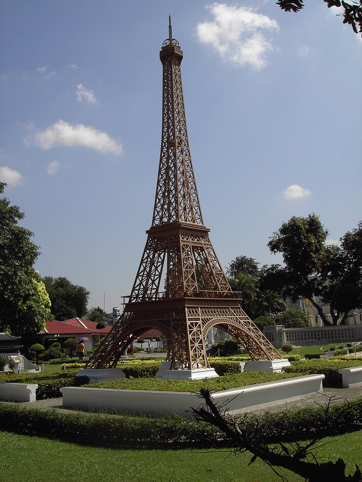 eiffel tower, miniature, thailand, worth a visit, architecture, park, building