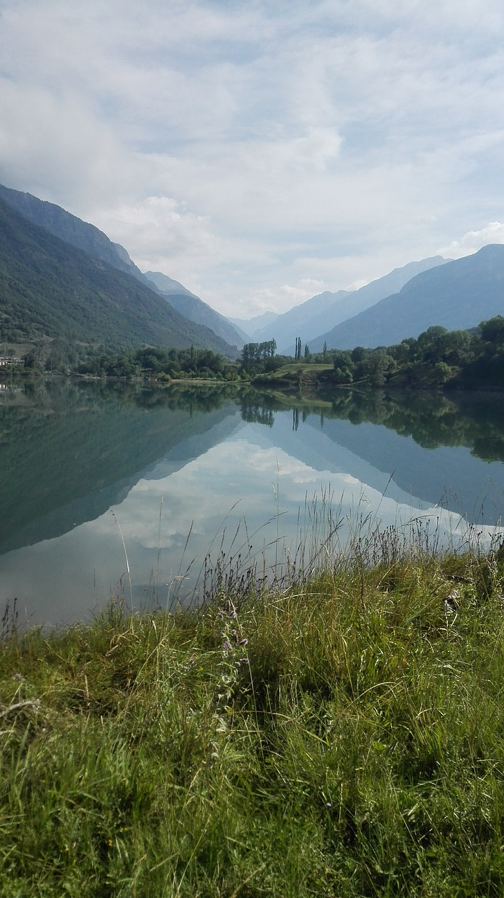 dolina, ogledalo, Benasque, Pyrénées, gore, jezero, vode