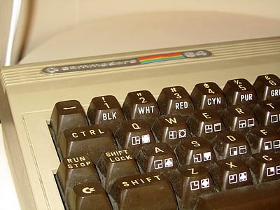 Comodor, c 64, ordinador, teclat