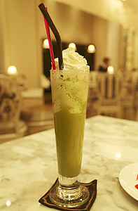 té verde, té, té de Tailandia, té helado tailandés, verde, bebida, leche