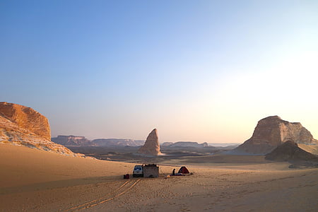 чорний пустелі, Єгипет, пісок, поодинці, ізольовані, каменю й піску, Ерозія