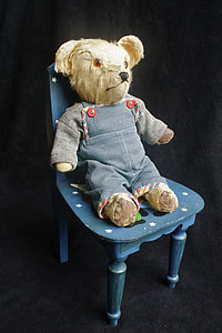 boneka beruang, Teddy, mainan lama, beruang, mainan, Vintage