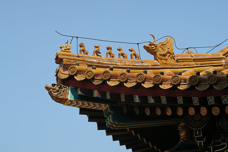 zabranjeno, grad, krov, Peking