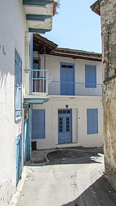 Backstreet, village, maison, vieux, architecture, traditionnel, Chypre